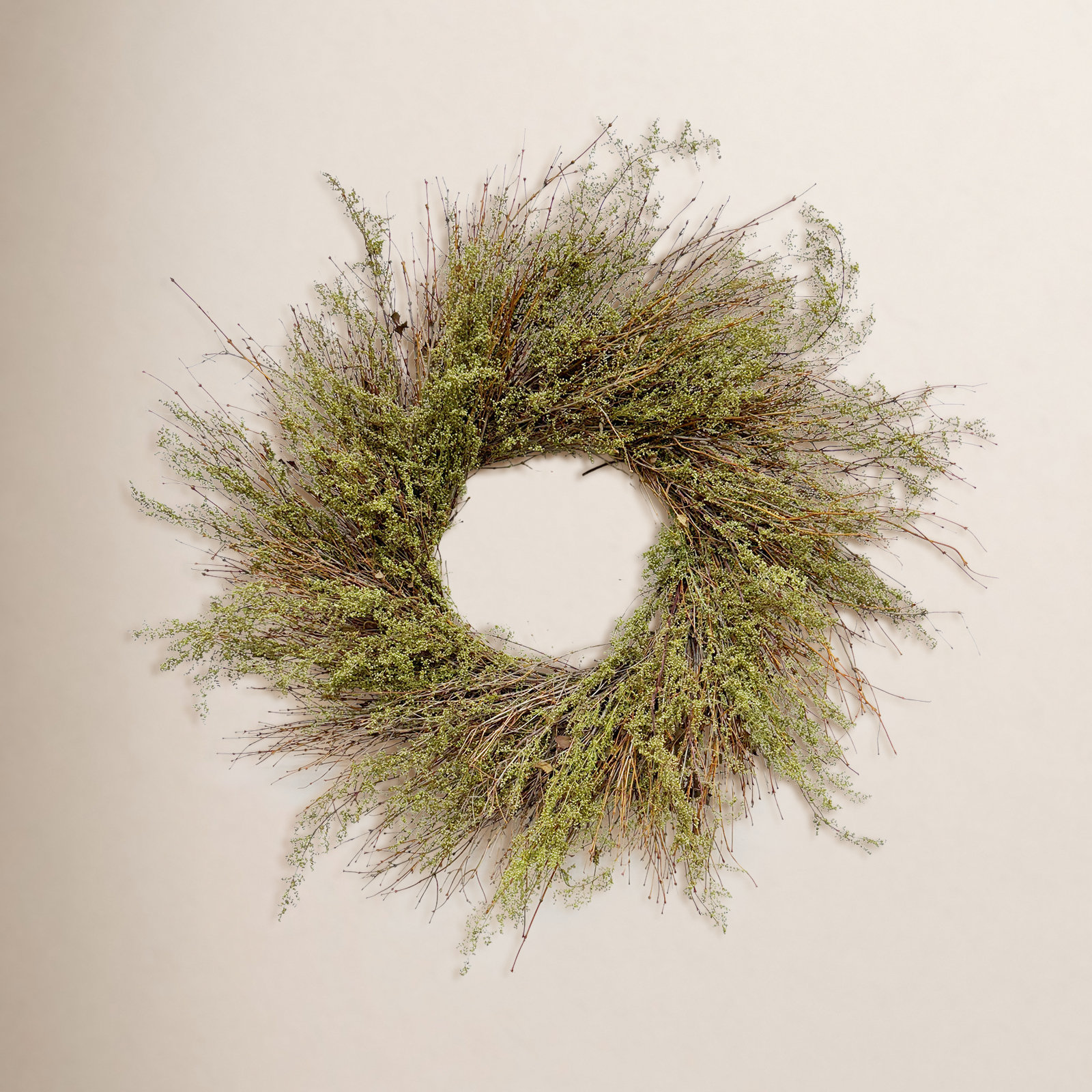 Handcrafted Twig Wreath, 22" W x 22" H x 5" D