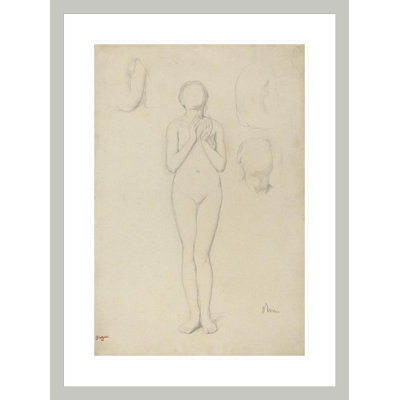 Étude d'un nu féminin par Edgar Degas - reproduction giclée encadrée