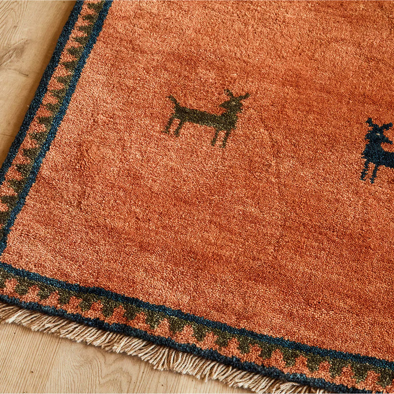 Karam Hand-knotted Wool Rug, Rectangle 6' x 9'