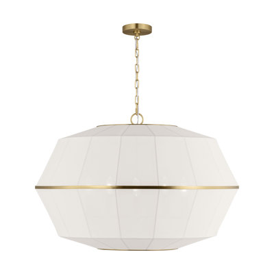 Ellen Degeneres Hikari 5 Light Dining Room Pendant With White Linen Shade