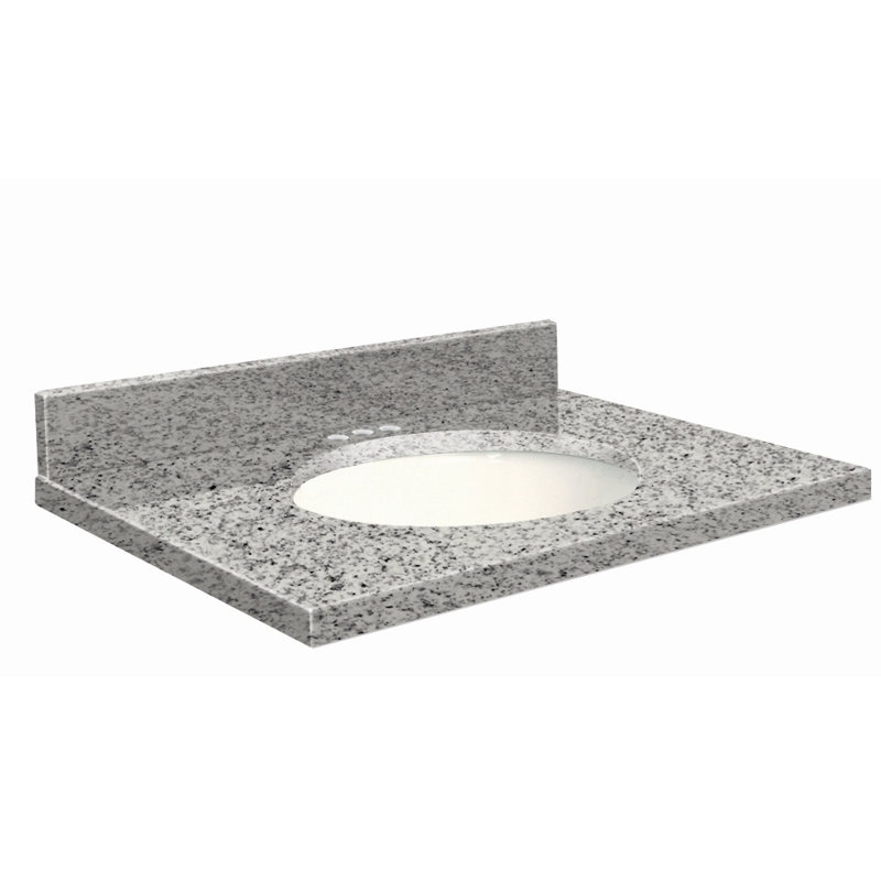 Dessus de salle de bain simple 49 po meuble-lavabo, Noir absolu, Blanc, Central de 4 po