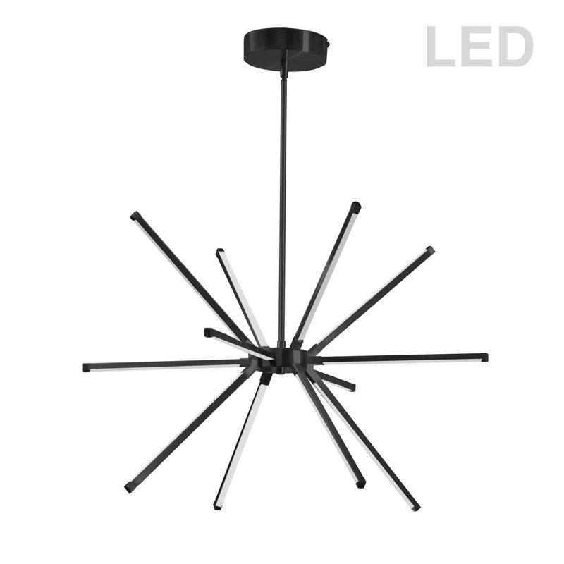 Array 12-Light Matte Black LED Sputnik Modern Chandelier