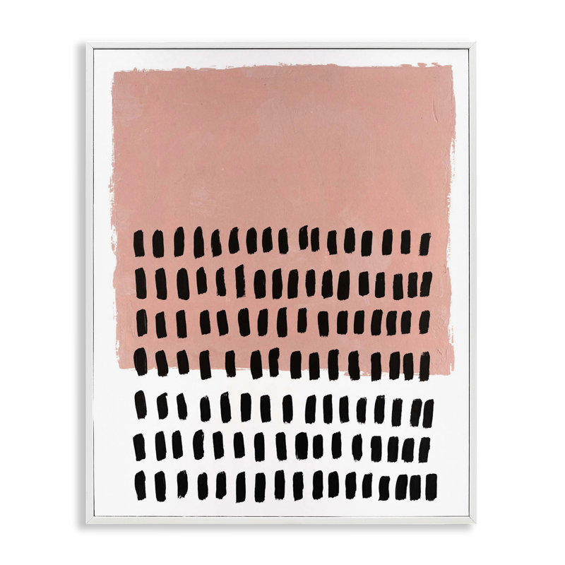  Pink Dotted Pattern Giclee Art by Michael Willett, H 20 po x l 16 po, Estampe numérique encadrée blanc bord de mer