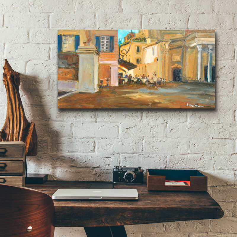 Art mural en verre acrylique «Roman Dining» par Allayn Stevens, H 12 po x l 24 po