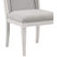 Chaise d'appoint en lin gris clair et blanc vieilli, ensemble de 2