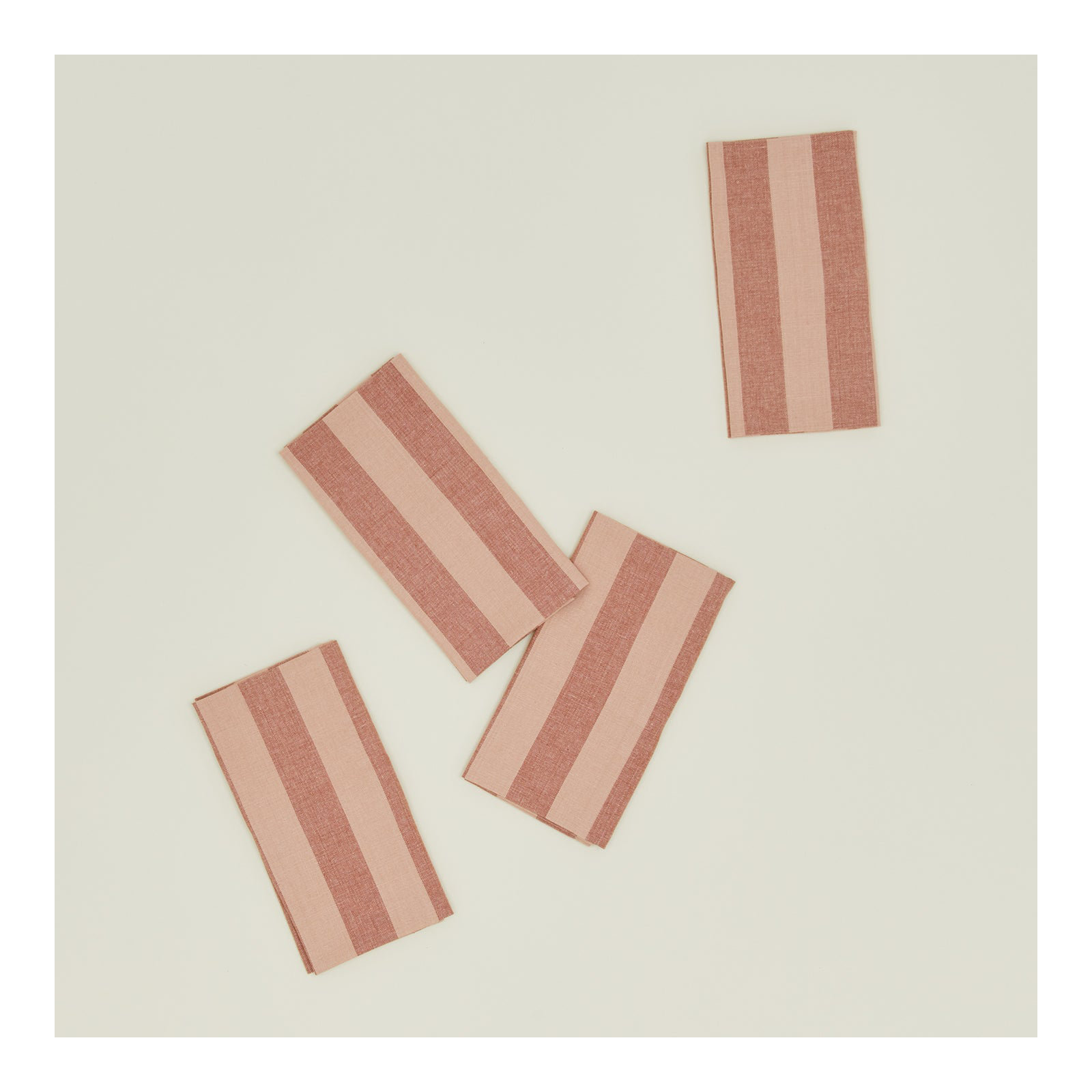 Essential Striped Dinner Napkin , Blush/Terracotta