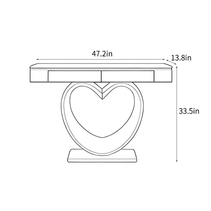 Console légère et luxueuse, 33,5 po H x 47,2 po l x 13,8 po P, Noir