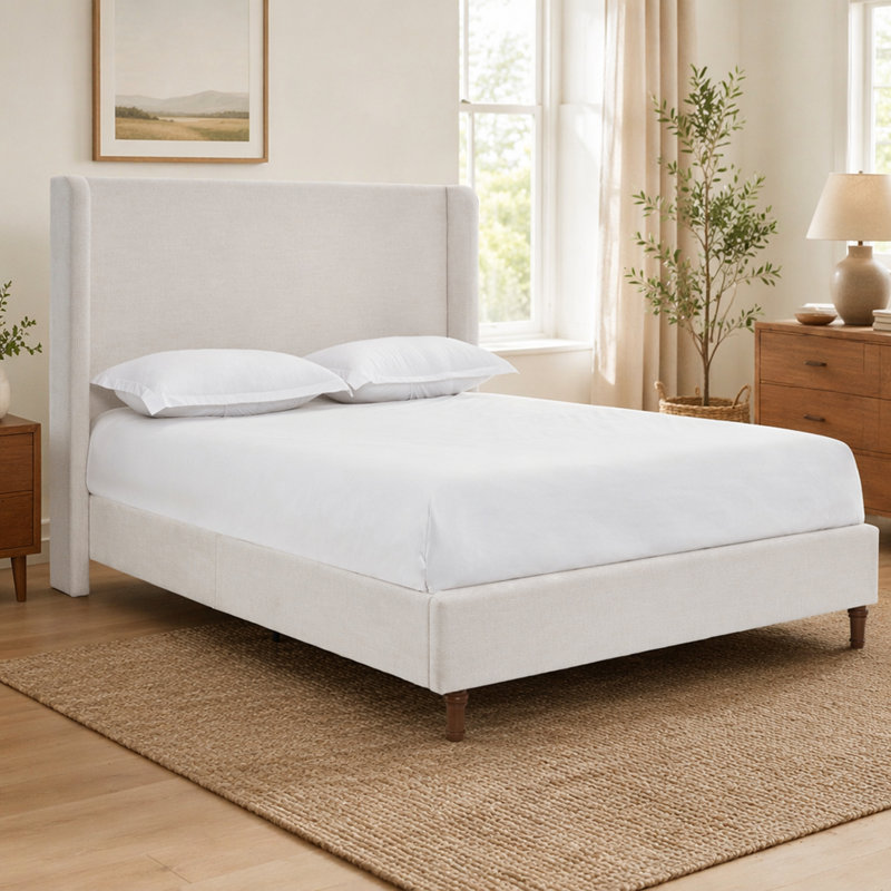 Harper Tall Headboard Upholstered Bed / 54" High Headboard / Elegant Simplicity