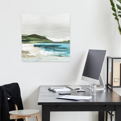 «Coastal Serenity Under Grey Skies», art mural côtier