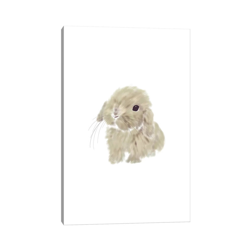Décoration murale bébé lapin, H 18 po x l 12 po x 1,5 po, Toile tendue