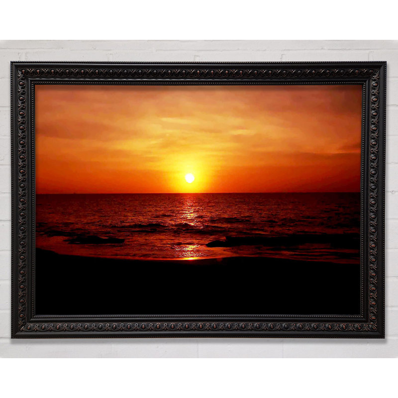 Sunset Ocean Waves - Single Picture Frame Print, 29.1cm H x 42cm W