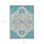 Tapis bleu sarcelle oriental lavable 9 pi x 12 pi bleu oriental