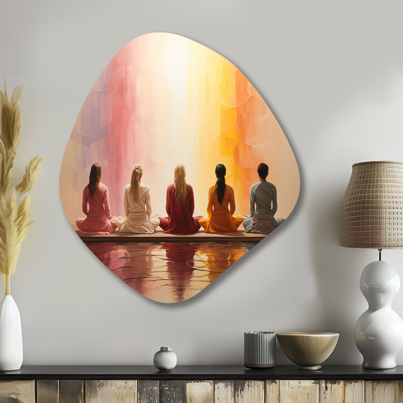 Chidester - art mural asymétrique en forme de nébuleuse de yoga, H 35 po x l 31 po x P 1 po