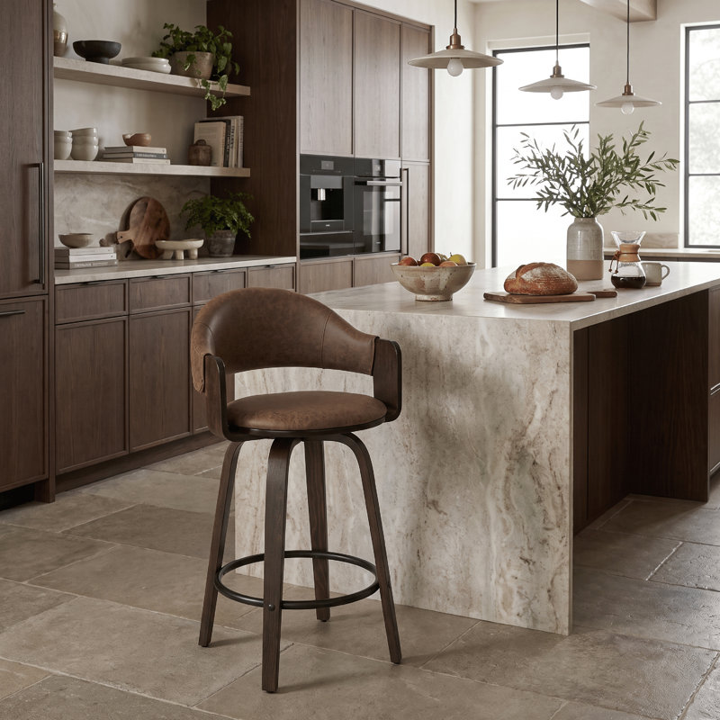 Wessels 36 po Tabouret de bar pivotant en H brun foncé, Marron foncé, 36"