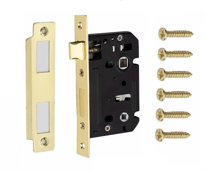  Bolt Through Bathroom Mortise Lock in Matt Black Finish - 64mm