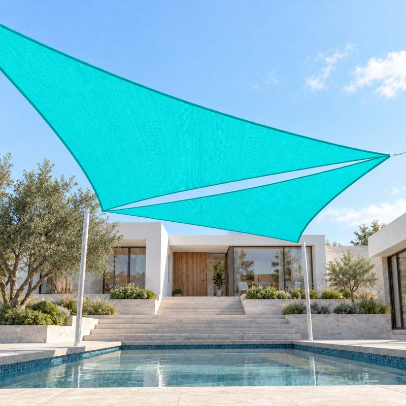 Toile d'ombrage triangulaire droite personnalisable ColorTree - durable et résistante aux rayons UV, 8 x 11 x 13,6, Turquoise