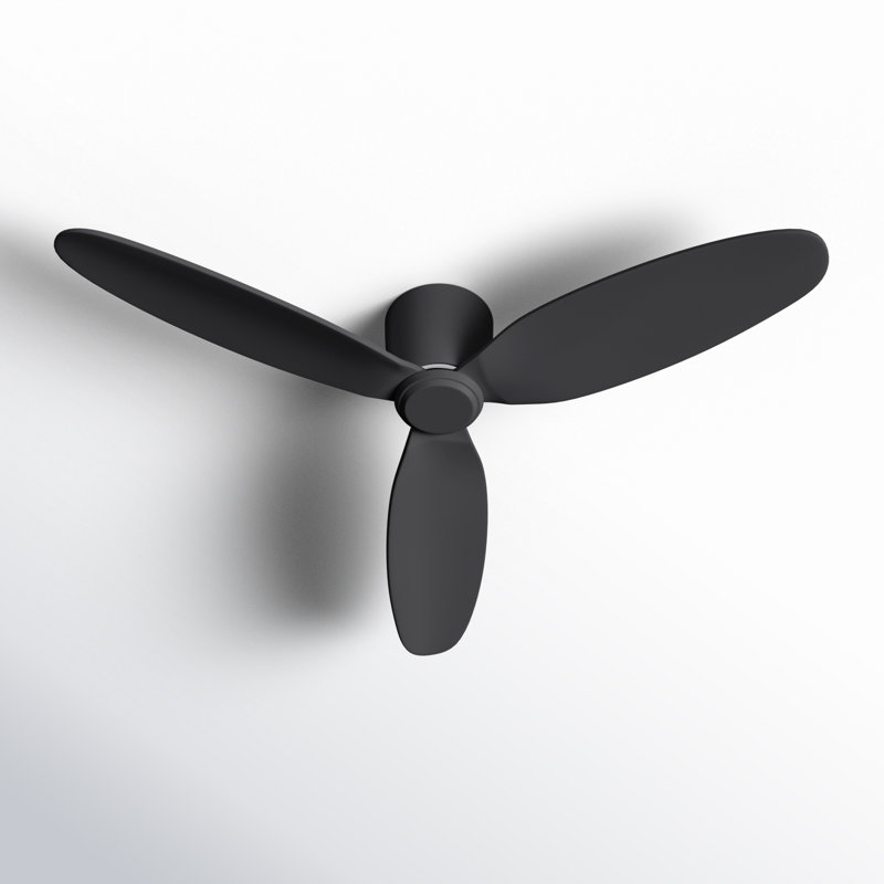 Ventilateur de plafond encastré à 3 pales avec télécommande Hardy, Noir