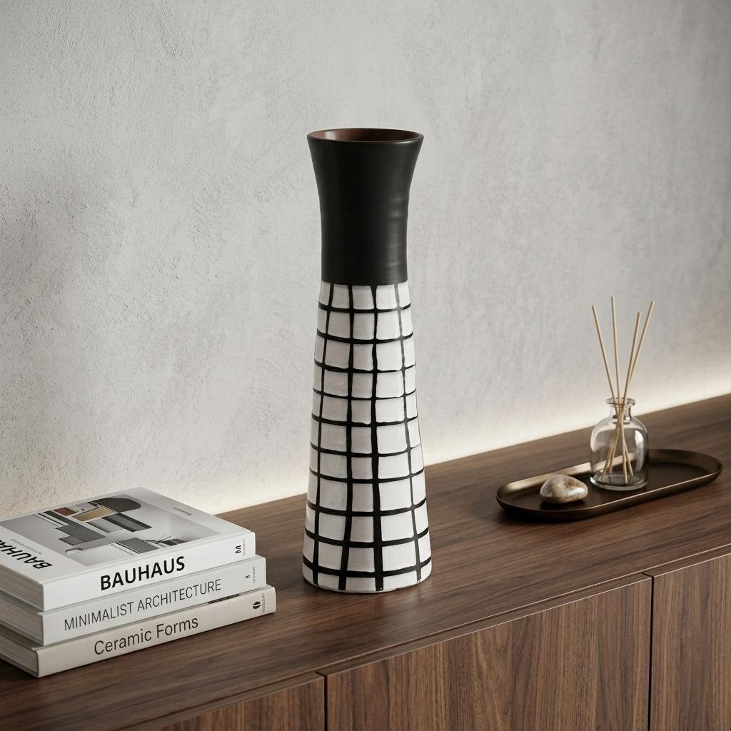 Charmaine Ceramic Table Vase, 17" H x 6" W x 6" D