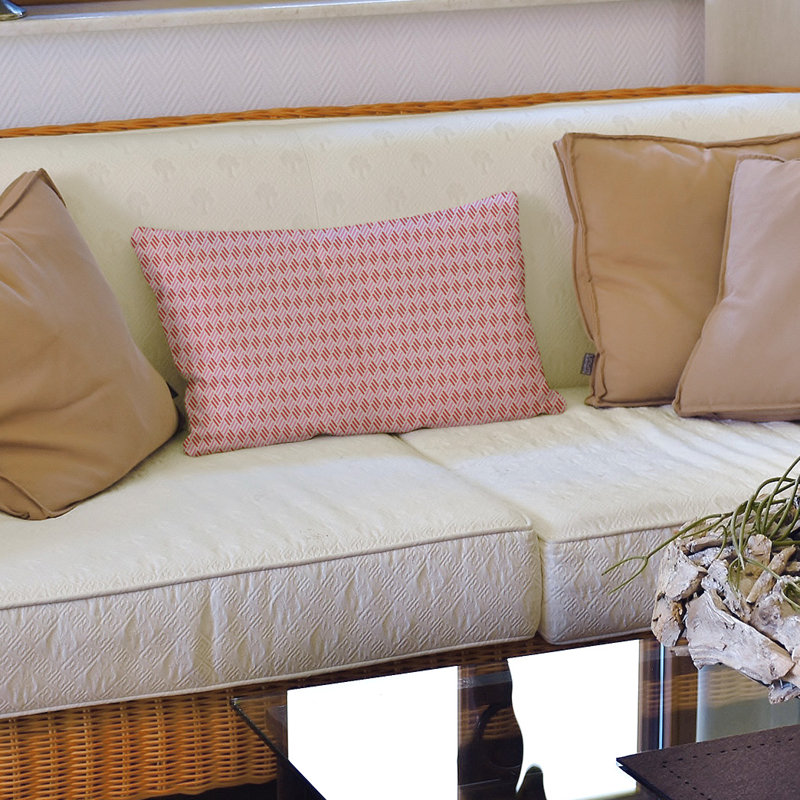 Linen Reversible Throw Pillow, Pink/Red