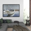 Bateau de pêche bleu - décor de toile encadrée bord de mer