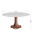 Round Stone Danner Solid Wood Pedestal Floral Shape Kitchen Dinner Table For 4/6/8-932909974-932909971