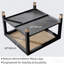 Table basse carrée 27,6 "industrielle - structure en métal, plateau en verre maillé - noir