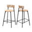 Ensemble de 2 tabourets de bar Boho l 14,96 po x P 15,15 po x H 34,84 po