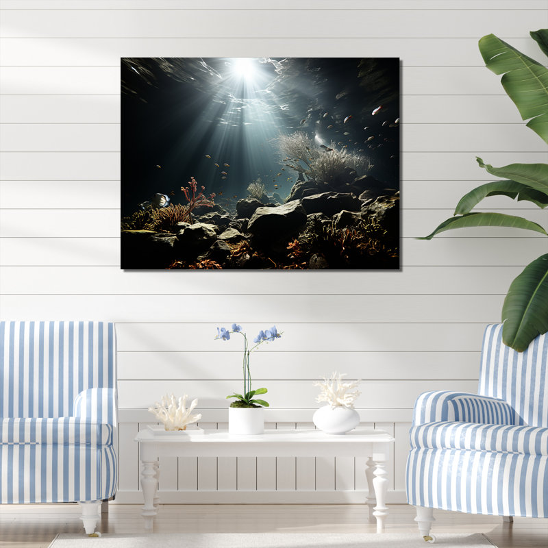«Deep Sea Diving révèle une beauté naturelle sur toile», H 16 po x l 32 po x P 1 po, Toile tendue
