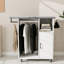Chariot à repasser compact compact blanc E1 avec planche, idéal pour la lessive et la cuisine, planche à roulettes réglable sur le chariot pour économiser de l'espace, chambre d'armoire polyvalente, couvercle chauffant