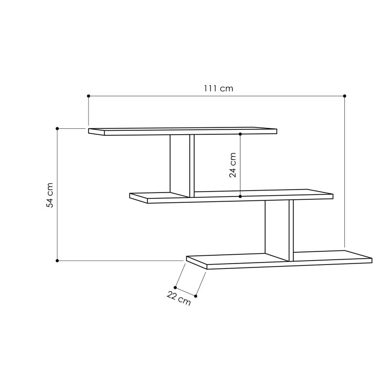 Argelia 4 Piece Floating Shelf, White