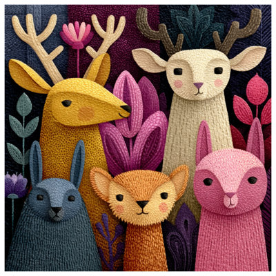 Rideaux de douche Whimsical Animal Illustration