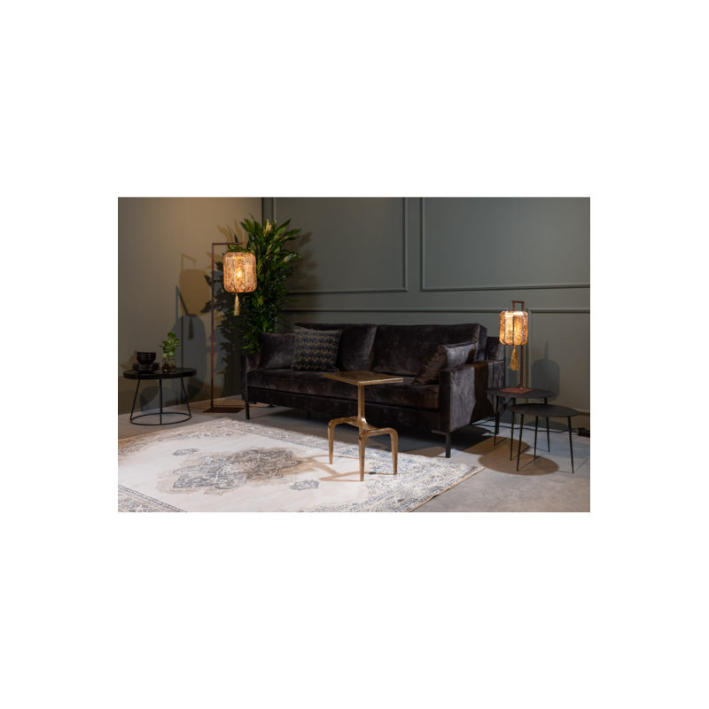 Mahal Oriental Area Rug in Gray/Brown/Beige, Rectangle 6' x 8'
