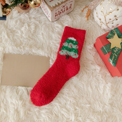 Christmas Stocking Fall Winter Red Gift, Cute Home Season Decoration, 6.5x5.1in Color E