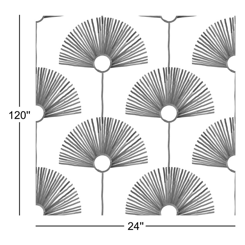 Rouleau de papier peint Deco Fan L 10 pi x l 24 po, Calligraphie - noir, Non encollé