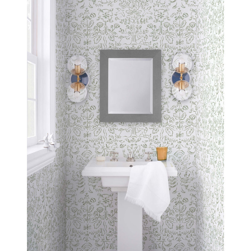 Papier peint histoire | Traditionnel / rouleau - 27 po x 30 pi, Sauge