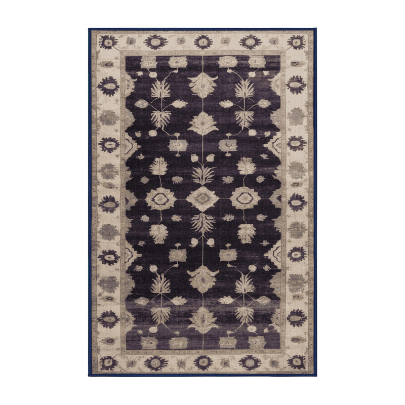 Machine Washable Overdyed Purple Area Rug, Rectangle 2' x 3'