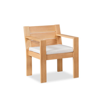 Callen Wood Patio Dining Chairs With Seat Cushion (Set of 2)