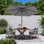 Parasol de marché hexagonal de 7,5 pi pour le marché, parasol de table d'extérieur avec bouton inclinable et manivelle, protection contre les rayons UV toutes saisons pour terrasse de jardin