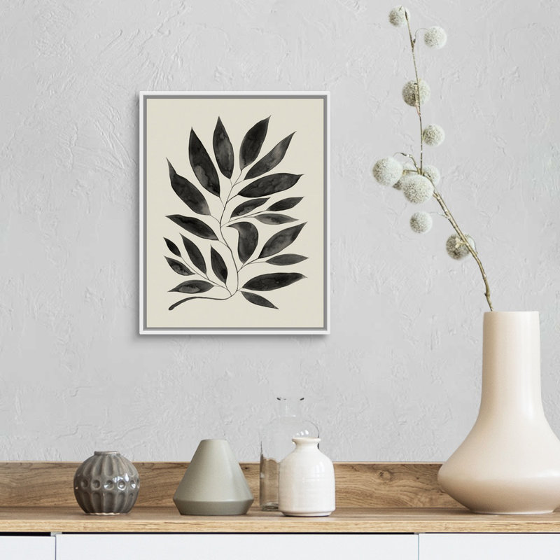 Art mural sur toile Branched Composition II, H 16 po x l 13 po, Toile avec cadre blanc