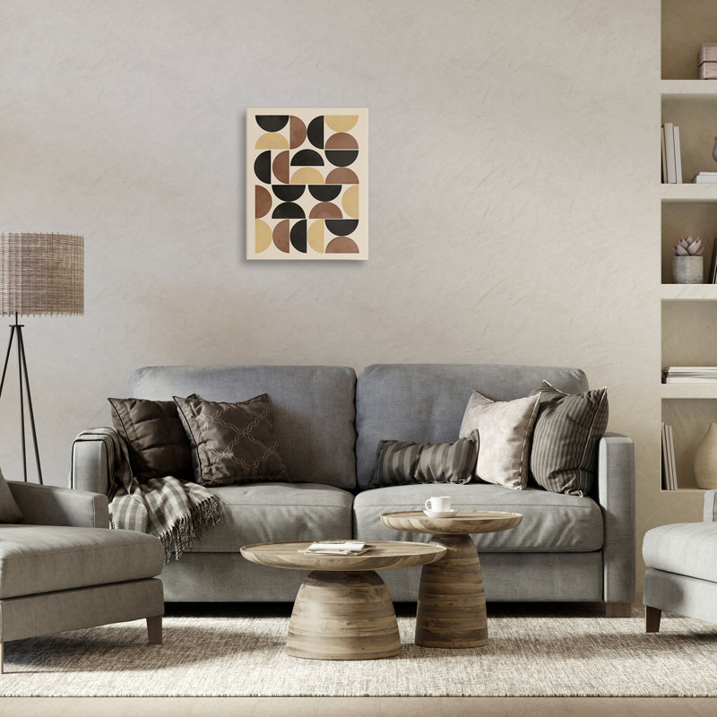 Art mural Mid-Century beige par Nina Blue, H 20 po x l 16 po