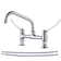 Double Handle Deck Mounted Commercial Standard Kitchen Faucet with 8 in. Swivel Spout