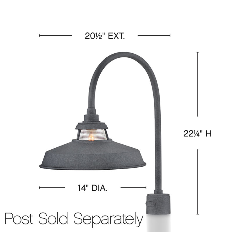 Troyer 1 - Light Pier Mount Lantern, Aged Zinc