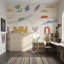 Papier peint chambre d'enfant avec fond beige clair-162885613-162885618