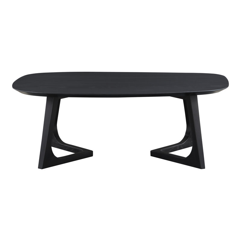 Table basse en bois massif Fischer, H 14,75 po x L 42 po x l 27,5 po, Noir