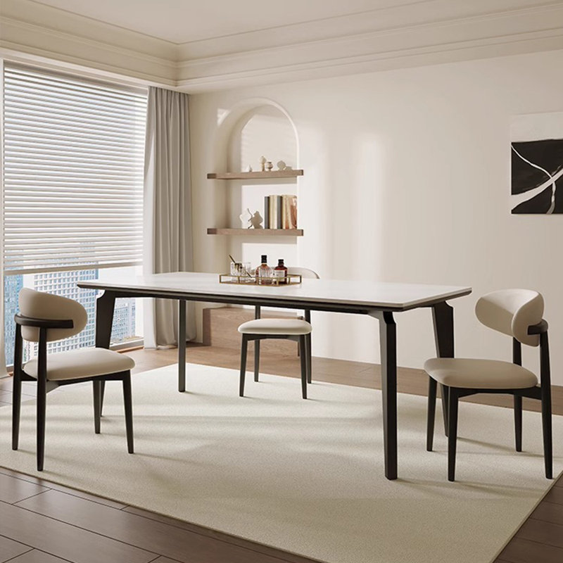 Superbe ensemble de chaises de table en pierre de frêne blanc brûlé, H 29,52 po x L 55,11 po x l 31,49 po