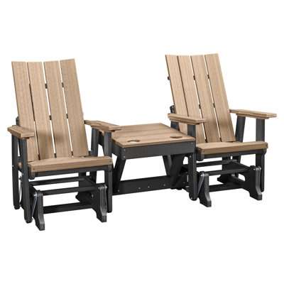 Double Glider With Center Table On A Base