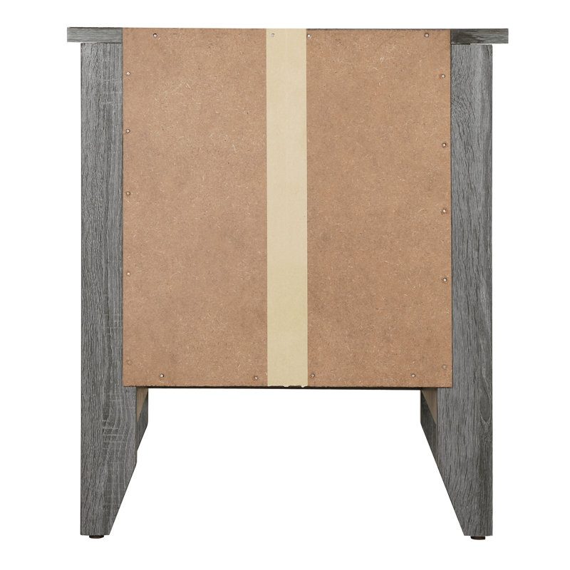 Table de chevet grise avec beaucoup d'espace de rangement - Transformez votre décor de salon de 24 po de hauteur x 21 po de largeur et 18 po de profondeur pour créer une atmosphère charmante dans votre chambre à coucher