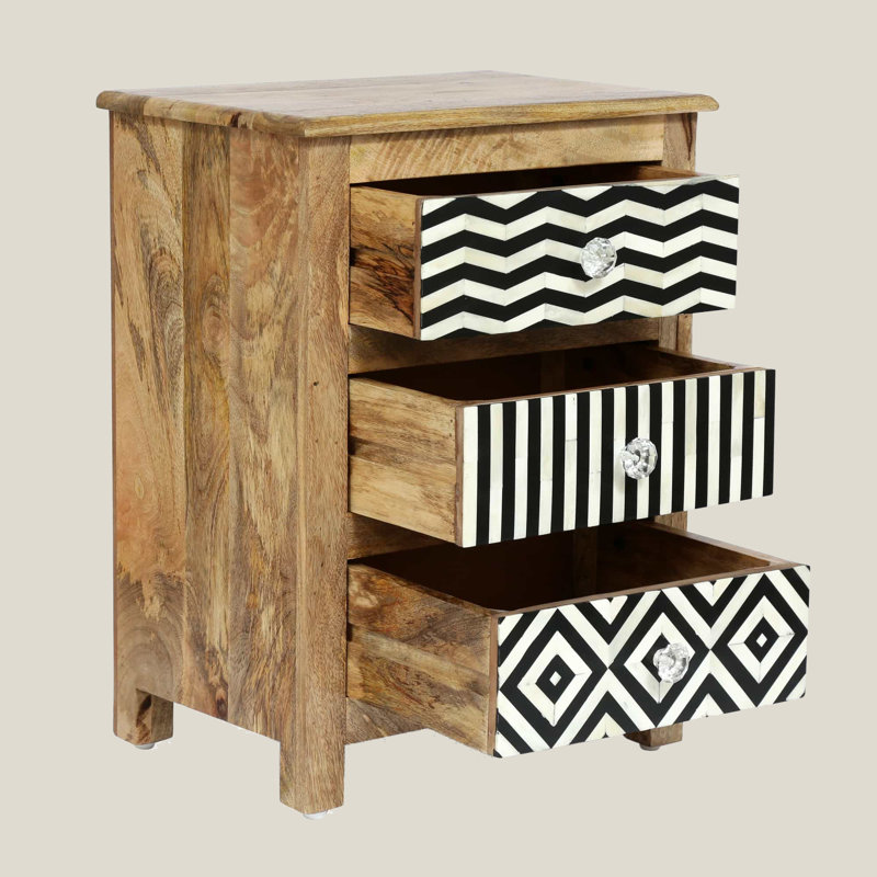 Table de chevet 3 tiroirs Norwalk
