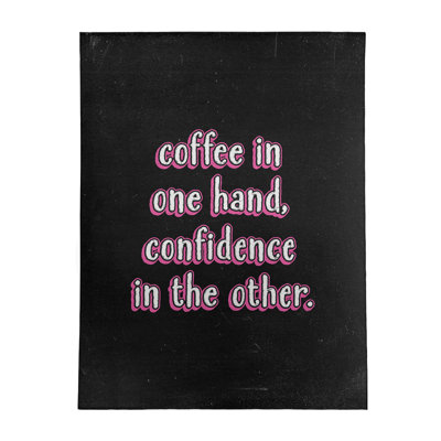 Tapis en polyester tableau noir style café & confidence quote