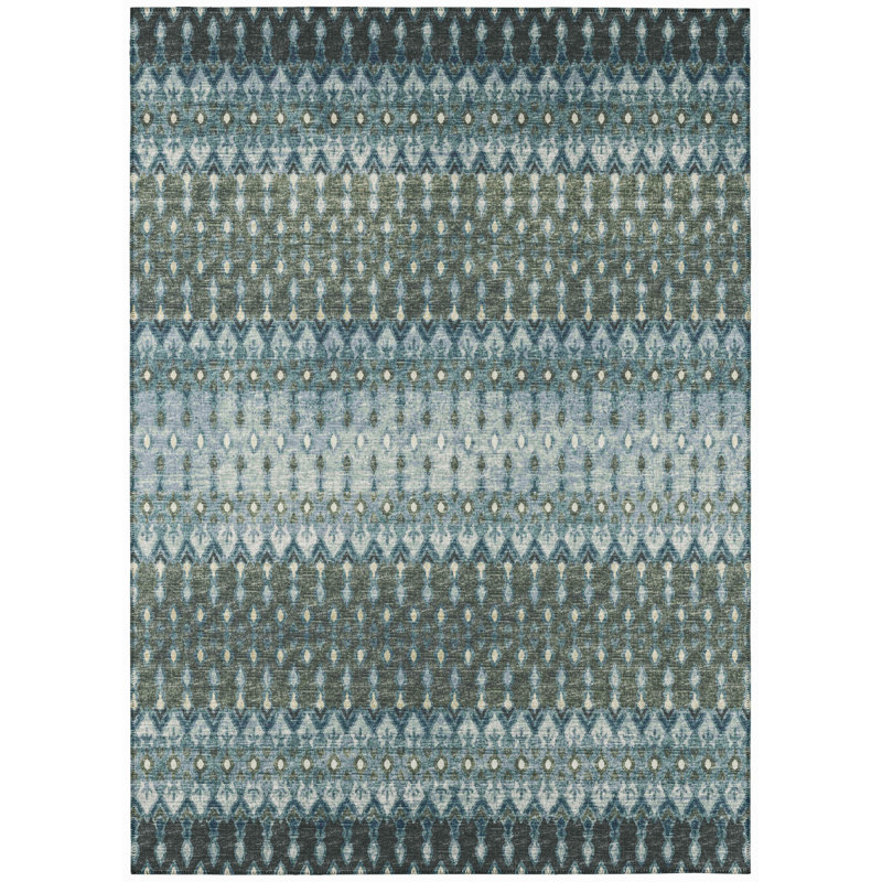 Hemmer Chenille Ikat Indoor / Outdoor Rug, Rectangle 9' x 12'